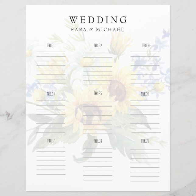 Lámina Los girasoles bodas en flor (Anverso)