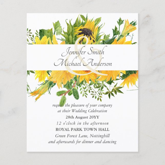 Lámina Los girasoles del presupuesto Boda moderno Ampersa (Anverso)