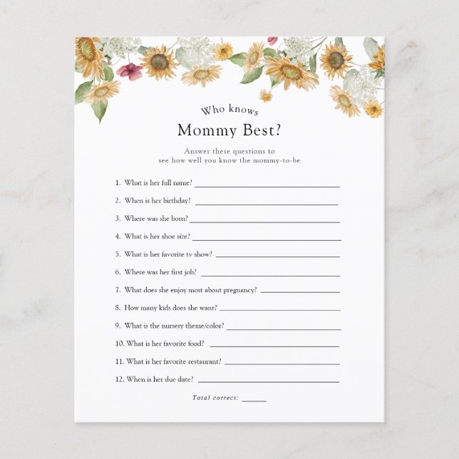 Lámina Los girasoles que conocen mejor a mamá (Anverso)