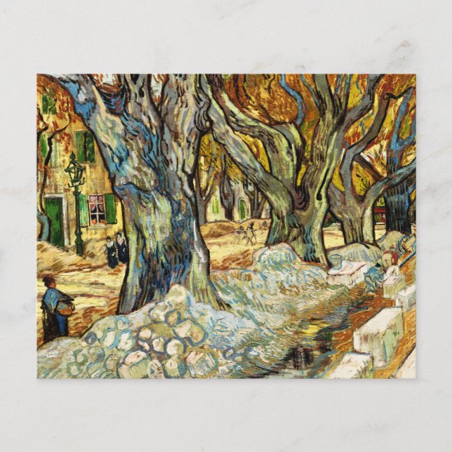 Lámina Los Grandes Árboles Del Avión De Vincent Van Gogh (Anverso)