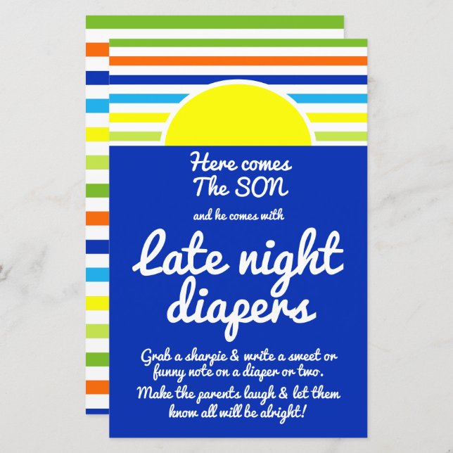 Lámina Los pañales nocturnos llegan al Baby Shower del hi (Anverso / Reverso)