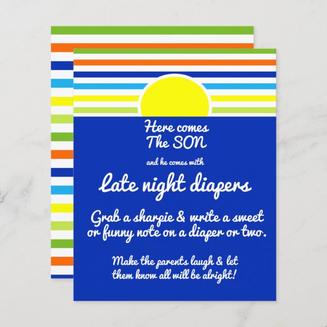 Lámina Los pañales nocturnos llegan al Baby Shower del hi (Anverso / Reverso)