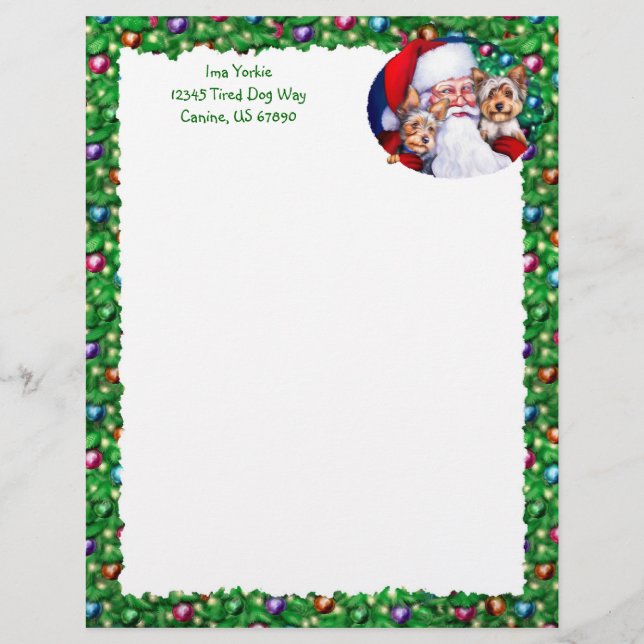 Lámina Los yorkies de Santa a los Navidades (Anverso)