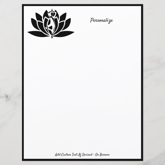 Lámina Lotus Flower Zen Yoga Black & White Personalize (Anverso)
