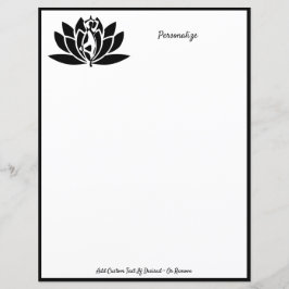 Lámina Lotus Flower Zen Yoga Black & White Personalize