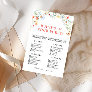 Lámina Love Bug Whats in Your Purse Juego de Baby Shower
