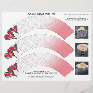 Lámina Love Hearts Cupcake Cosie - Rojo