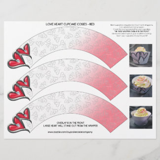 Lámina Love Hearts Cupcake Cosie - Rojo