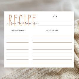 Lámina Love Is Brewing Bridal Shower Recipe Card