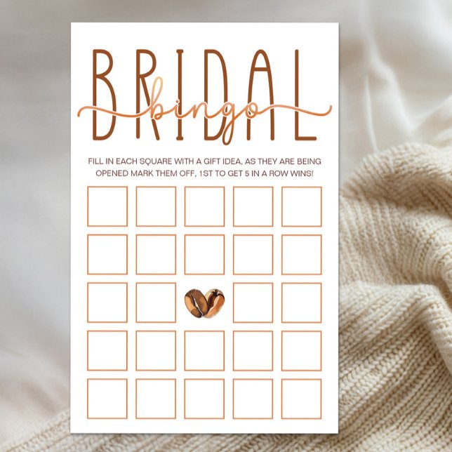 Lámina Love Is Brewing Coffee Bridal Shower Bingo Game (Bridal Bingo)