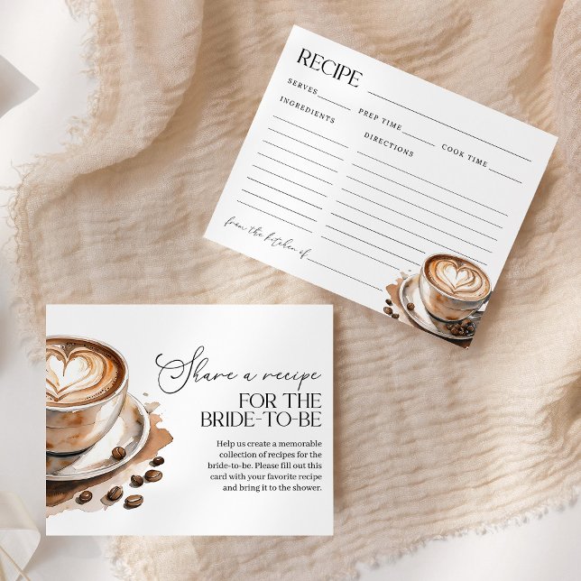 Lámina Love is Brewing Coffee Bridal Shower Recipe Card (Subido por el creador)