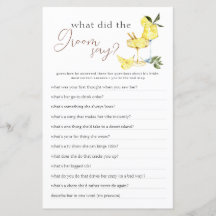 Love Limoncello Cocktail Bridal Shower Game