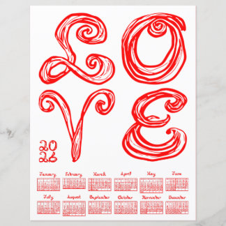 Lámina LOVE Philly Art Inspired Fabric Font 2026 Calendar
