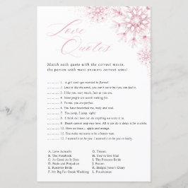 Lámina Love Quotes Game Pink Snow in Love Bridal Shower