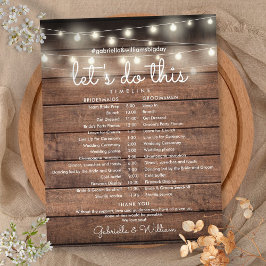 Lámina Luces de Cuerda Rústicas Calendario de Bodas