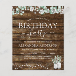 Lámina Luces de Despedida de Soltera Rústicas de Eucalipt