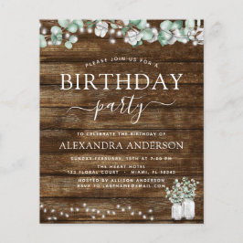 Lámina Luces de ducha nupcial rústicas de eucalipto econó