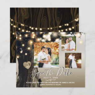 Lámina Luces Rústicas de Árbol y Cadena Foto para Guardar