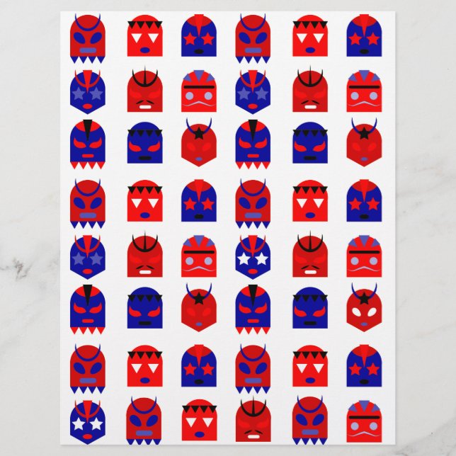 Lámina lucha libre mascarillas (Anverso)