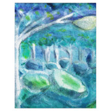 Luciérnagas y el paisaje acuático de Moonlight