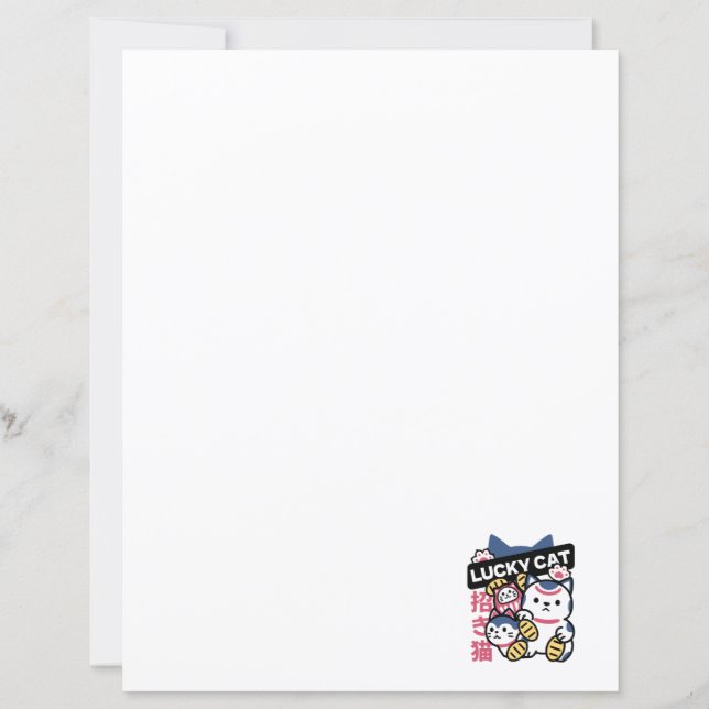 Lámina Lucky Cat Maneki Neko – Japanese Fortune Cat  (Anverso)