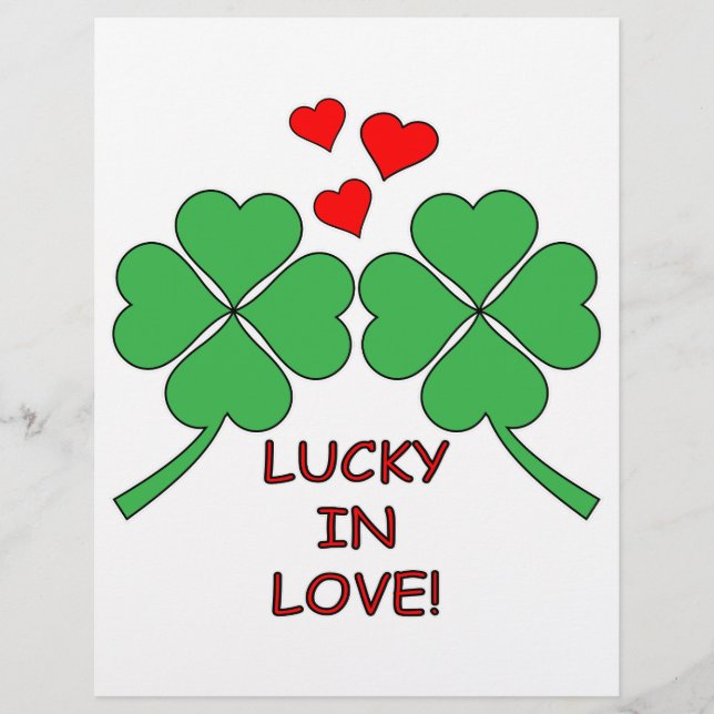 Lámina Lucky In Love Hearts Clover (Anverso)