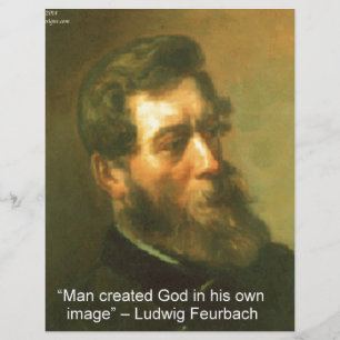 Lámina Ludwig Feurbach & El hombre creó la cita de Dios