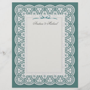 Lámina Lugar blanco de novia en Boda verde azulado Letter
