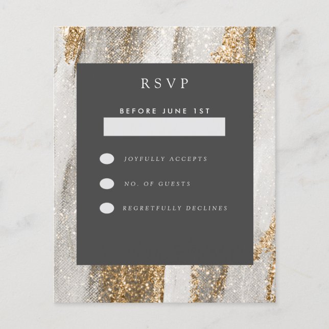 Lámina Lujo Marble Gold blanco y gris RSVP (Anverso)