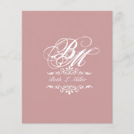 Lámina Lujoso Monograma de Pursuit Clásico Elegante