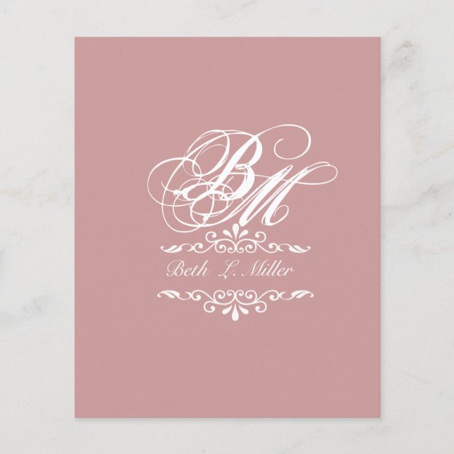 Lámina Lujoso Monograma de Pursuit Clásico Elegante (Anverso)