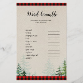 Lámina Lumberjack Watercolor Word Scramble Game