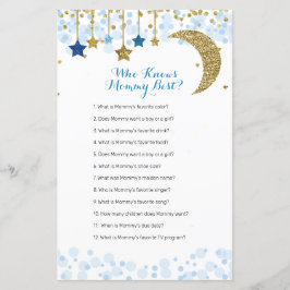 Lámina Luna azul purpurina acuarela que conoce mejor a ma