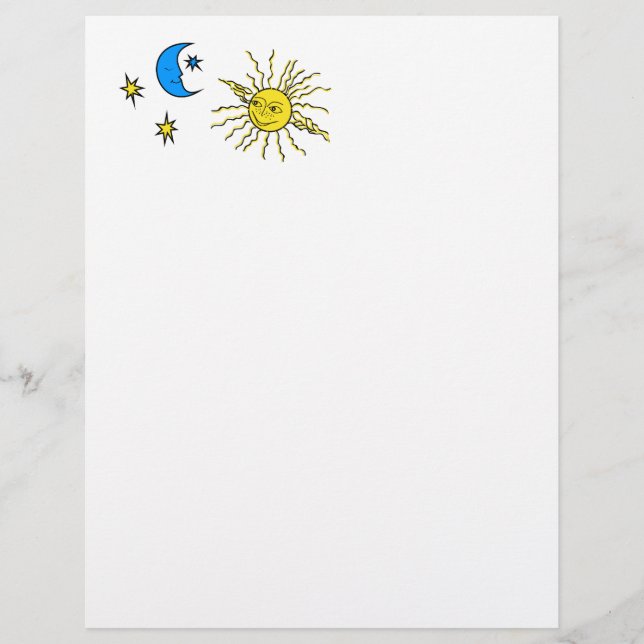 Lámina Luna durmiente y sol sonriente (Anverso)