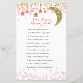 Lámina Luna rosa purpurina acuarela que conoce a mamá mej