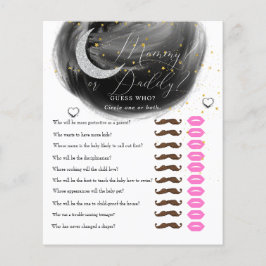 Lámina Luna y estrellas | Mamá papá | Juego Baby Shower