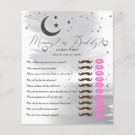 Lámina Luna y estrellas | Mamá papá | Juego Baby Shower