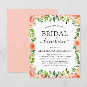 Lámina Luncheon de ducha de novias de barro de coral de p