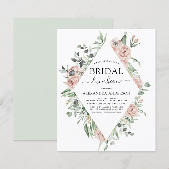 Lámina Luncheon de ducha de novias rosadas y agitada (Anverso / Reverso)