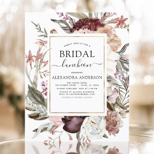Lámina Luncheon de la ducha de novia del Boho de Borgoña 