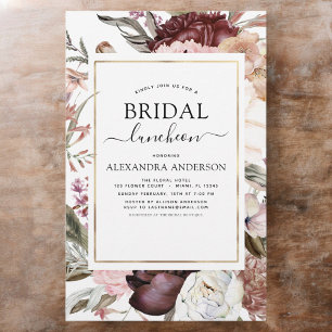 Lámina Luncheon de la ducha de novia del Boho de Borgoña 