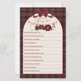 Lámina Luxsary Teddy Baby Shower Girl Plaid Game