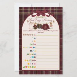 Lámina Luxsary Teddy Baby Shower Girl Plaid Game