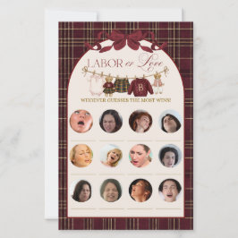 Lámina Luxsary Teddy Baby Shower Girl Plaid Game