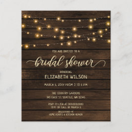 Lámina Luz de cuerda de madera de presupuesto Invitación 