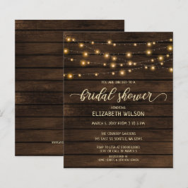 Lámina Luz de cuerda de madera de presupuesto Invitación