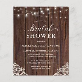 Lámina Luz de cuerda de madera de presupuesto Lace Bridal