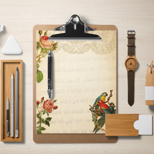 Lámina Macaws Y Rosas Vintage (Subido por el creador)