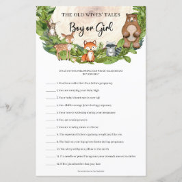 Lámina Madera de animales de bosque tronco Adivina Cuento