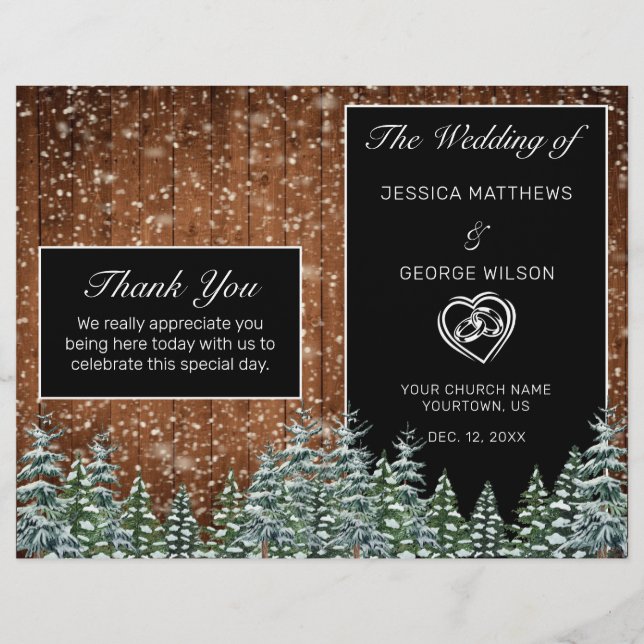 Lámina Madera nevada negra y pino forestal (Anverso)